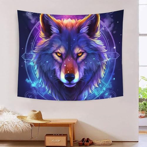 DCABEIOOE Wolf Wandteppich Plakat Wandbehang Bettwäsche Tapisserie 180cmx230cm von DCABEIOOE