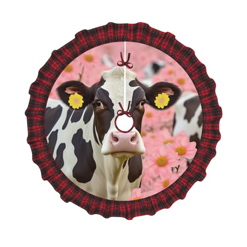 Flower Show Steer Cows Rinder Printed Christmas Tree Skirt 76.2 cm Xmas Trees Cover Mat Decor Farmhouse Tree Skirts with Red Plaid Decorations for Home Party Holiday Decor Flower Show Steer Cows Rinder Printed Christmas Tree Skirt 76.2 cm Xmas Trees Cover Mat Decor Farmhouse Tree Skirts with Red Plaid Decorations for Home Party Holiday Decor von DCARSETCV