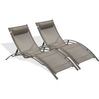 Dcb Garden - CL76 - Set mit 2 Sonnenliegen, Aluminium und Textilene, cappuccinofarbenem Cappuccino von DCB GARDEN