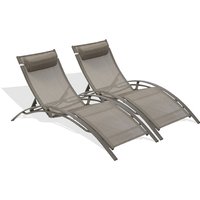 Dcb Garden - CL76 - Set mit 2 Sonnenliegen, Aluminium und Textilene von DCB GARDEN