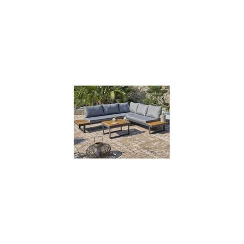 DCB GARDEN Miyako Lounge-Set für den Garten, Aluminium, 5-Sitzer, Anthrazitgrau und Akazienholz von DCB GARDEN