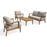 Portofino - 4-Sitzer-Gartenmöbel, Aluminium, Holzeffekt Dcb Garden Marron von DCB GARDEN