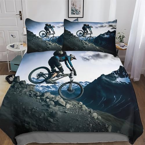 DCCCY Mountainbike Bettgarnitur 2teilig Set Bettbezug Erwachsene Kinder Mikrofaser Bettwäsche-Sets Mit Kissenbezug, Weich Bettbezüge Single(135x200cm) von DCCCY