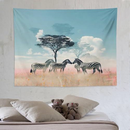 Zebra Wandteppich Wandtuch Drucken Wandbehang Tapestry Aesthetic Ultraweiche Psychedelic Dekorativer Tapisserie Für Schlafzimmer 150×200cm von DCCCY