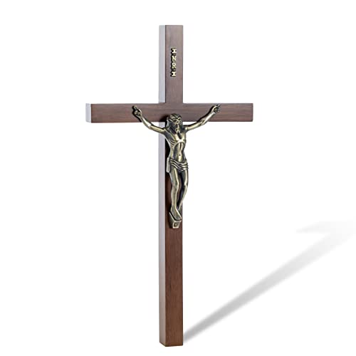 DCCXN Kruzifix-Wandkreuz, massives Holz, katholische Jesus-Christus-Kreuze für Heimdekoration, 30,5 cm von DCCXN