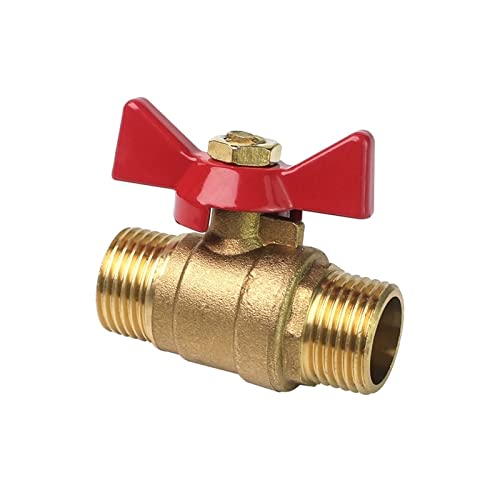 1/4 "3/8" 1/2 "3/4" Weibliche bis weibliche Fäden zwei Wege Messing -Absperrventil mit Schmetterlingsgriff for Kraftstoffgaswasseröl Luftluft(DN20,F-F) von DCDCD