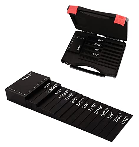 15 STÜCKE 7 STÜCKE Setup Blocks Höhenmessgerät Set Präzise Aluminium Messblock Holzbearbeitung Setup Bars for Router Tischkreissäge Messwerkzeug Messwerkzeuge(Black 15PCS) von DCDCD