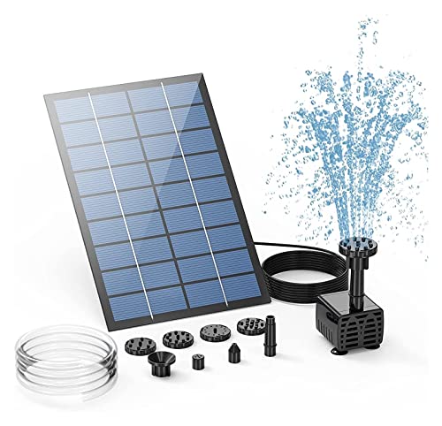 2,5-W-Solarbrunnenpumpe mit 6 Düsen und 4-Fuß-Wasserleitung, solarbetriebene Pumpe for Vogelbad, Teich, Garten und andere Orte(A-2.5W) von DCDCD