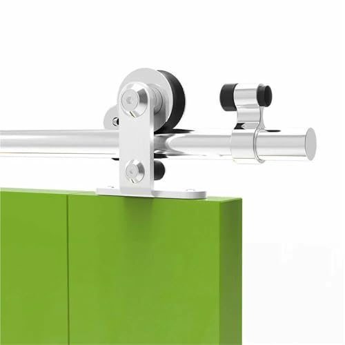 2 Stück Silber Edelstahl Schiebetürrollenhalter-Set for Scheunentüren aus Holz mit Zubehör (ohne Schiene/ohne Türen)(B T Shape) von DCDCD