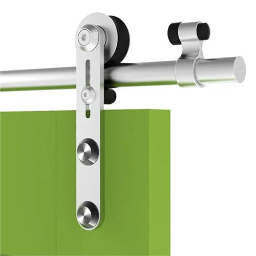 2 Stück Silber Edelstahl Schiebetürrollenhalter-Set for Scheunentüren aus Holz mit Zubehör (ohne Schiene/ohne Türen)(C Round Shape) von DCDCD