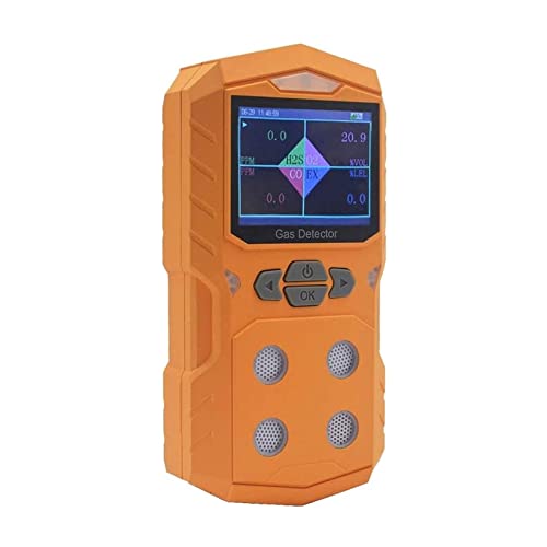 4-in-1-Gasdetektor, Gasanalysator, tragbarer Multi-Gasmonitor, Farbdisplay mit grafischer Darstellung, wiederaufladbarer Akku, Ton, Lichtalarm(Noir) von DCDCD