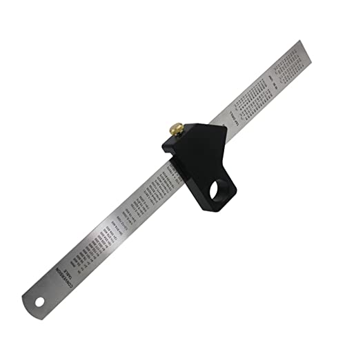 45/90 Grad runde Mittellinie Scribe Angle Scriber Stahllineal Aluminiumlegierung Positionierungsblock Holzbearbeitung DIY Messwerkzeuge Messwerkzeuge(Black with ruler B) von DCDCD