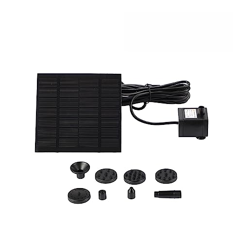 5-1 W DIY Solar Wasserpumpe Kit mit 9-6 Düsen Solar Vogel Bad Brunnen for Outdoor garten Schwimmbad Solar Powered Brunnen(1.5W 7V) von DCDCD