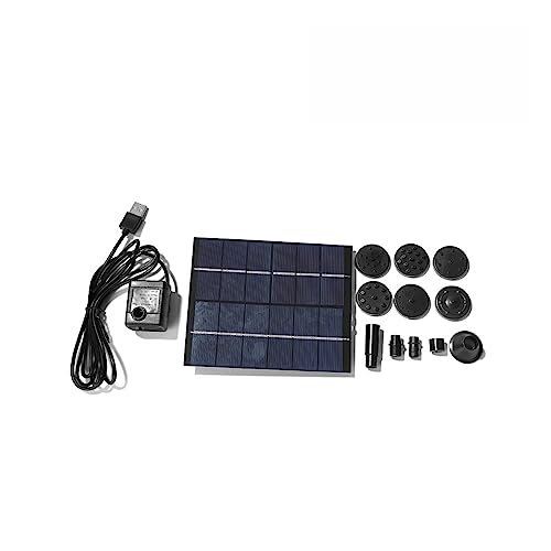 5-1 W DIY Solar Wasserpumpe Kit mit 9-6 Düsen Solar Vogel Bad Brunnen for Outdoor garten Schwimmbad Solar Powered Brunnen(2W 6V) von DCDCD