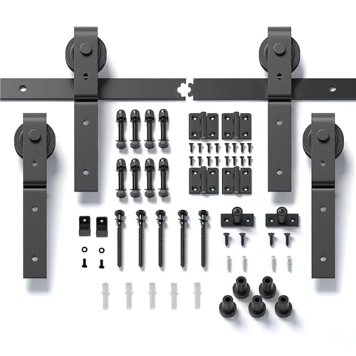 72" Faltschiebetür-Hardware-Set for 4 Türen, sanft und leise, schwarze Schiene, J-förmige Rolle – [Türen nicht im Lieferumfang enthalten] von DCDCD