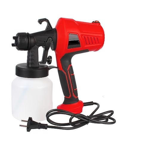 800 ml Einfaches Sprühen Elektrische Spritzpistole Elektrowerkzeuge 500 Watt Haushaltsfarbspritzgerät Durchflussregelung Airbrush Spritzpistole(Rood) von DCDCD