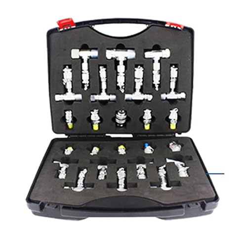 Bagger-Druckmess-T-Stück Gelenk-Pilot-Test-Verteilerventil Gehhydraulik-Wartung Manometer-Adapter-Set(White) von DCDCD