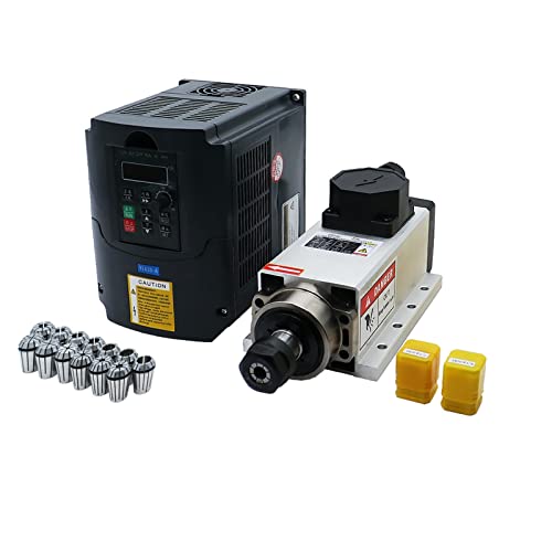 CNC-Werkzeugmaschinenspindel 2200 W 2,2 kW 24000 U/min ER20 Luftkühlung Spindelmotor RP Weiß VFD 13 Stück ER20 Spannzangen (1-13 mm)(Option 6,220) von DCDCD