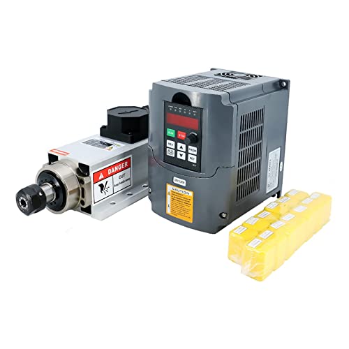 CNC Werkzeugmaschinenspindel CE 2200w 2.2kw 24000RPM ER20 Luftkühlung Spindelmotor VFD 13 Stück ER20 Spannzangen (1-13mm)(2,220) von DCDCD
