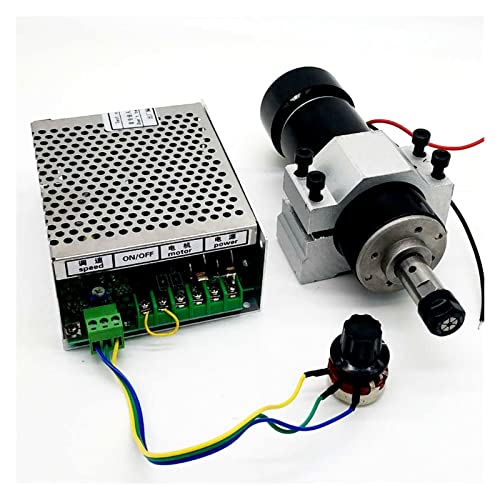 DC 500 W luftgekühlter Spindelmotor ER11 Spannfutter 0,5 kW Spindelmotor + 52 mm Vlamps + Netzteil Drehzahlregler for CNC-Spindel(Spindle Set3) von DCDCD