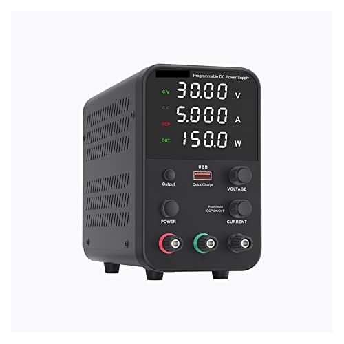 DC Einstellbares Stromversorgungslabor -Workbench programmierbare Stromversorgung USB Schneller Ladefunktionsspannungsreglerschalter(Noir,WPS1602) von DCDCD