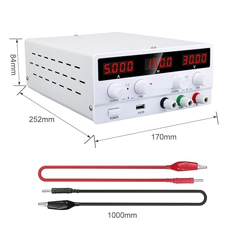 Digitaler USB-Spannungsregler, DC-Netzteil, einstellbarer 30 V 5 A Spannungsstabilisator, 60 V 10 A Labor-Schalttischquelle(30V 5A Black) von DCDCD