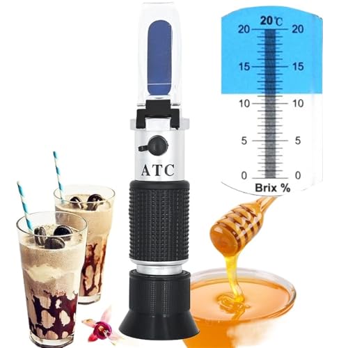 Handheld Zucker Refraktometer Honig Obst Zucker Lösung Brix 0-20% Optische Konzentration Zucker Messgerät Mit ATC von DCDCD