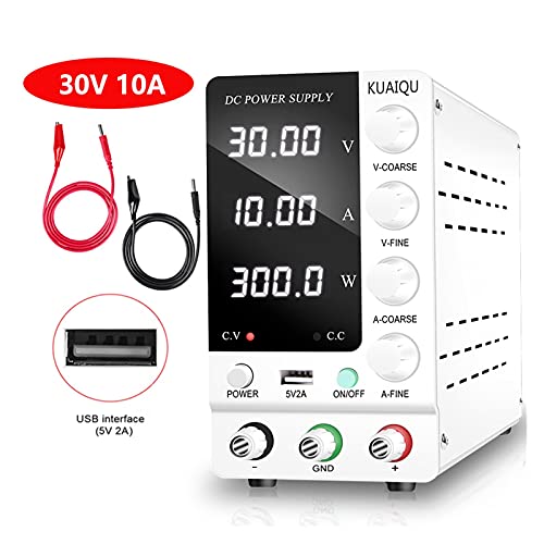 Labor DC Stromversorgung einstellbar 30 -V 10A 120-V 3A 60V 5A Spannungsstabilisatorregler USB Stromquelle wechseln.(GX2-SPS-C3010-White) von DCDCD