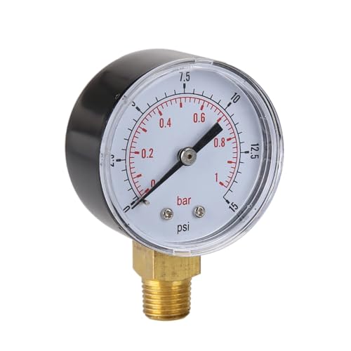 Niederdruckmessgerät for Kraftstoff-Luft-Hydraulik 50 mm 0/15 PSI 0/1 Bar 1/4 BSPT von DCDCD
