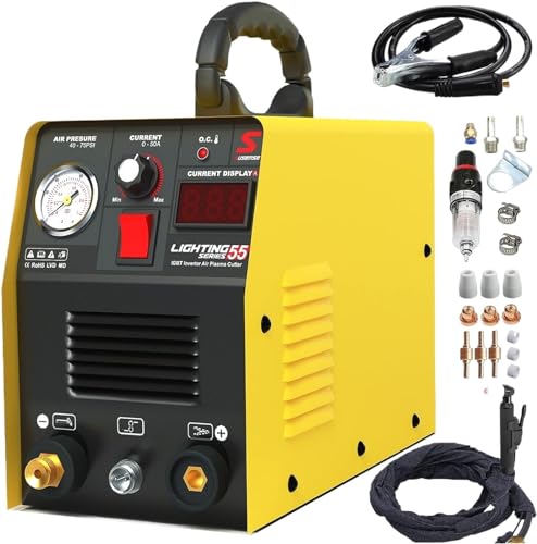 Plasmaschneider 55 Amp HF IGBT Inverter Tragbare Luftplasmaschneidemaschine mit Zubehör 12 mm sauberer Schnitt for Metall von DCDCD