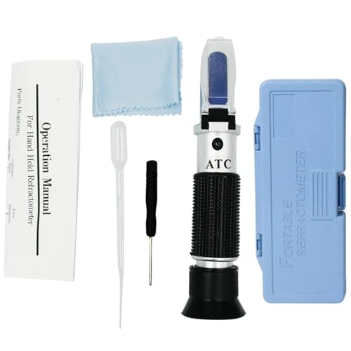 Refraktometer Brix 0-32% Zucker Konzentration Meter Dichtemesser Brix Saccharimeter Zucker Tester Obst Trauben ATC Handheld(With box) von DCDCD