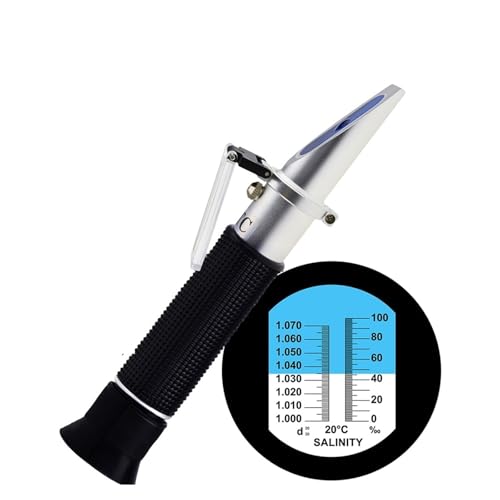 Refraktometer Salzgehalt Meter Dual Skala Tragbare Meter Mit ATC for Meerwasser Salz Sea Marine Aquarium Riff Tank von DCDCD