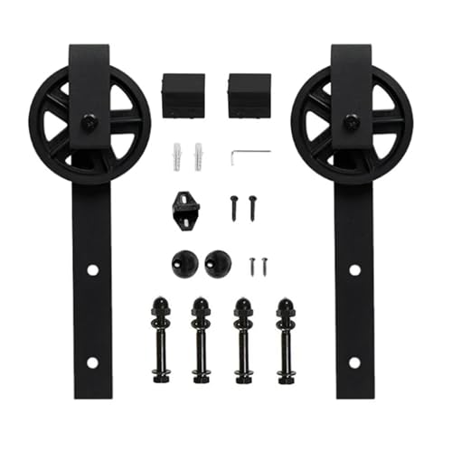Scheunenholztür-Hardware-Kit Große Rollen Stahlschiebeschrank-Set Roller for Innenschiebetür von DCDCD