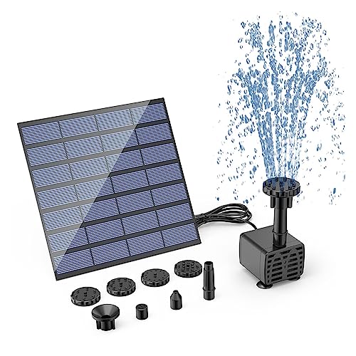 Solarbrunnen-Wasserpumpen-Set, solarbetriebener Wasserbrunnen mit Pfahl for Vogelbad im Freien, Teich, Pool, Garten, Aquarium, Hof(Regular version) von DCDCD