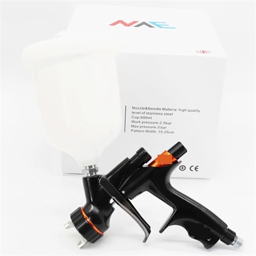 Spritzpistole 1,3 mm Autolack Sprayer Airbrush Malerei Werkzeug for Wasserbasis for Basislack Airless(Noir) von DCDCD