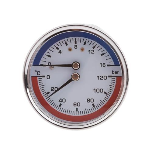 Thermomanometer 0-16Bar 0-120℃ Edelstahl-Kessel-Thermomanometer von DCDCD
