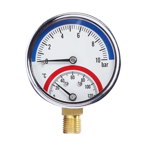 Upgrade 10 BAR unterer Eingang 120 ℃ Temperatur-Manometer Thermomanometer G1/4-Gewinde for gebrauchte Fußbodenheizung Upgrade 10 BAR unterer Eingang 120 ℃ Temperatur-Manometer Thermomanometer G1/4-Gewinde for gebrauchte Fußbodenheizung von DCDCD