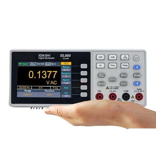 XDM1041 XDM1241 Tisch-Digitalmultimeter 55000 Zählt True RMS 3,5-Zoll-LCD-Stromvoltmeter Temperatur Desktop-Multimeter LCR-Meter(XDM1241-USB) von DCDCD