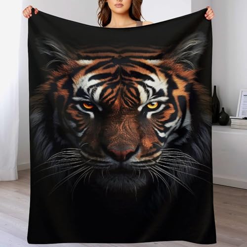 DCHHHSC Tiger Decke Flannel Fleecedecke, Decken Für Sofa Couch Als Wohndecke Sofaüberwurf Wohnzimmerdecke Tagesdecke （130×150cm） von DCHHHSC