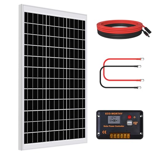 DCHOUSE Solarpanel 120W 12V Monokristallin Solarpanel ideal für Wohnmobil, Gartenhäuse, Boot, Hohe Effizienz Photovoltaik Mono Solarzelle (120W) von DCHOUSE