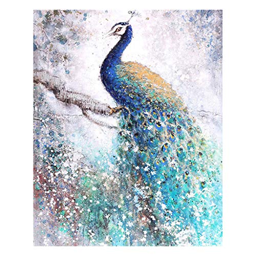 DCIDBEI (40x50cm) DIY Square Diamond Painting Full Drill 5D Diamant Malerei Malen nach Zahlen Pfau Quadratisch Diamanten Puzzle Bild Strassstein Stickerei für Kinder Anfänger Geschenk Basteln Set von DCIDBEI