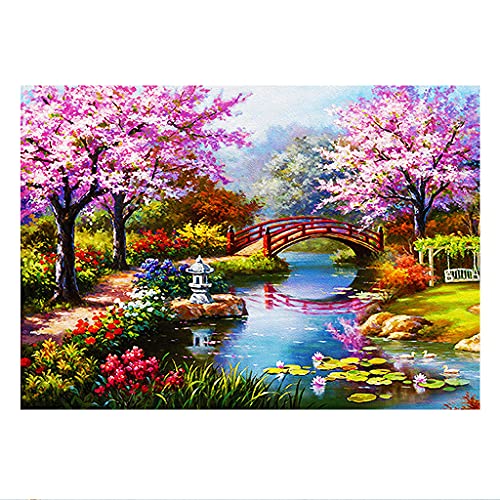 (50x40cm /19x15 Zoll) 5D DIY Quadratische Diamanten Landschaft Stickmuster Mosaik Malen nach Zahlen Steinchen Bilder Kreuzstich Leinwand Wandkunst Kristall Kits Aufkleber Familien Ornamente von DCIDBEI