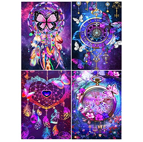 5D DIY 4 Pack Diamond Painting Traumfänger 30x40 cm Stickbilder Erwachsene Traumfänger Diamant Malerei Malen nach Zahlen Traumfänger Strass Kreuzstich Stickerei Leinwand Bilder Kinder Erwachsene von DCIDBEI