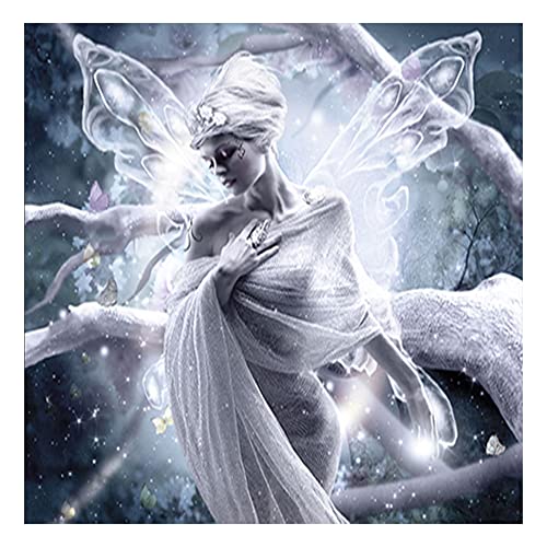 DCIDBEI 40x50CM 5D Set Diamond Painting Square drill,Diamant Painting Bilder Schmetterlings Fee Diamant Stickerei Frau Full Deko Wand Büro Wohnzimmer Erwachsene | Schnee Elf von DCIDBEI