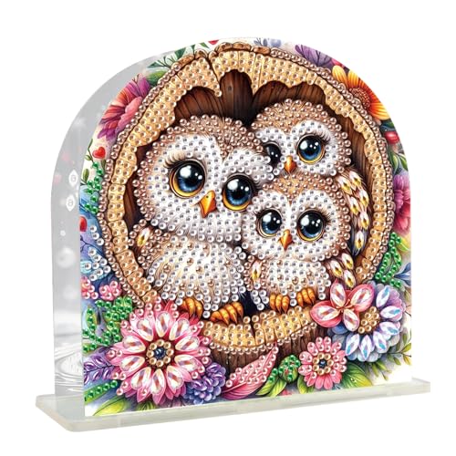DCIDBEI Diamant Painting Serviettenhalter Serviettenhalter Freistehender Tischtuchspender Servietten Rahmen Servietten Halter Diamond Painting Serviettenspender Serviettenständer Eule von DCIDBEI