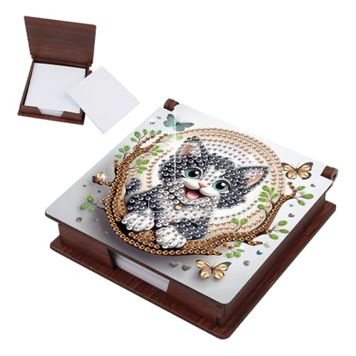 DCIDBEI Diamond Painting Aufbewahrungskiste Haftnotizblock Halter 11x11cm mit Zettelblock 160 Blatt Schulbedarf Büro-Caddy Desktop-Organizer-Büro Notizblock Desktop-Notizen-Container Katze Blumen DCIDBEI Diamond Painting Aufbewahrungskiste Haftnotizblock Halter 11x11cm mit Zettelblock 160 Blatt Schulbedarf Büro-Caddy Desktop-Organizer-Büro Notizblock Desktop-Notizen-Container Katze Blumen von DCIDBEI