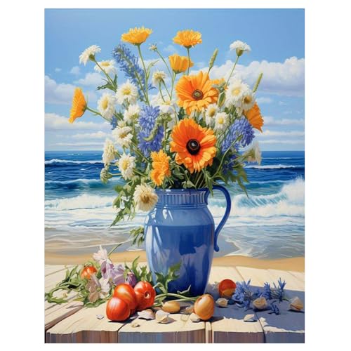 DCIDBEI Diamond Painting Blumen Blau 40x50cm Diamant Painting Blumenstrauß in Vase Romantische Zeit am Meer Malen nach Zahlen Erwachsene Landschaft Strand und Meer Diamond Painting Landschaft Meer DCIDBEI Diamond Painting Blumen Blau 40x50cm Diamant Painting Blumenstrauß in Vase Romantische Zeit am Meer Malen nach Zahlen Erwachsene Landschaft Strand und Meer Diamond Painting Landschaft Meer von DCIDBEI