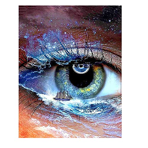 DCIDBEI Diamond Painting Eckige Steine Auge 40x50cm Square Diamond Painting Auge Diamant Painting Bilder Auge Diamant Malerei Kit Diamond Painting Erwachsene Segelschiff Meer Craft Buddy Crystal Art von DCIDBEI