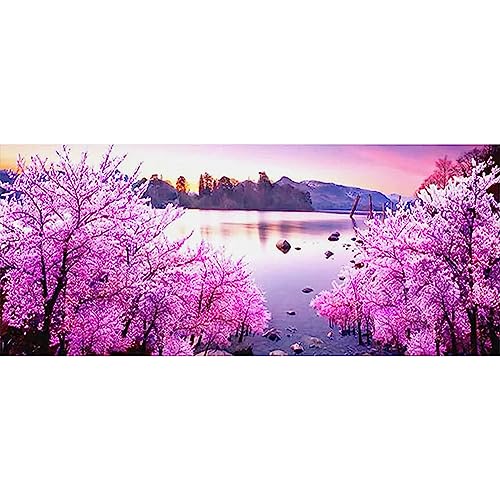 DCIDBEI Diamond Painting Landschaft 110x50 cm Erwachsene Blumen Japanische Kirsche Cicegi Kirschbaum Malerei Kirschblüten Puzzle von DCIDBEI
