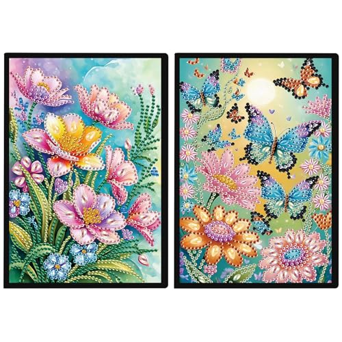 DCIDBEI Diamond Painting Notizblock 2er Set Notizbücher Diamond Painting Notizbuch A5 Blanko Prinzessin Skizzenbuch Leder Sketchbook Tagebuch Geschenke Journal Buch Geburtstag Blumen Schmetterlinge DCIDBEI Diamond Painting Notizblock 2er Set Notizbücher Diamond Painting Notizbuch A5 Blanko Prinzessin Skizzenbuch Leder Sketchbook Tagebuch Geschenke Journal Buch Geburtstag Blumen Schmetterlinge von DCIDBEI